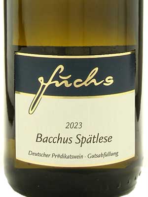 Bacchus Spätlese lieblich – Etikett Bacchus Spätlese lieblich – Etikett