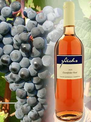 Dornfelder Rosé süß – Traube + Flasche Dornfelder Rosé süß – Traube + Flasche