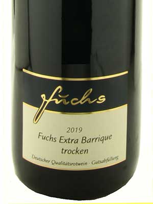 Fuchs Barrique Rotwein trocken – Etikett Fuchs Barrique Rotwein trocken – Etikett