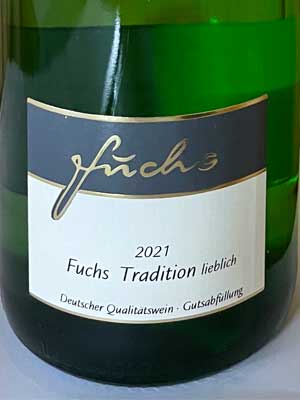 Fuchs Tradition lieblich – Etikett Fuchs Tradition lieblich – Etikett