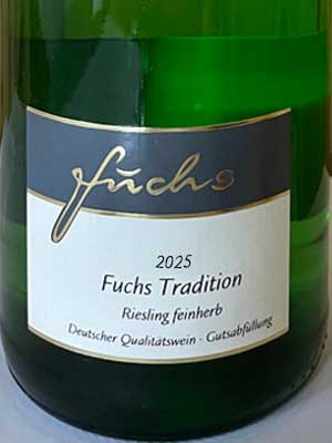 Fuchs Tradition Riesling halbtrocken – Etikett Fuchs Tradition Riesling halbtrocken – Etikett