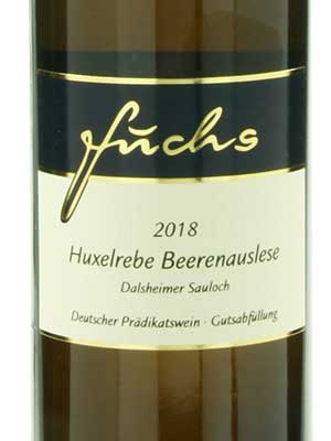 Huxelrebe Beerenauslese edelsüß – Etikett Huxelrebe Beerenauslese edelsüß – Etikett