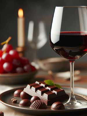 Süßer Rotwein + Schokolade Süßer Rotwein + Schokolade