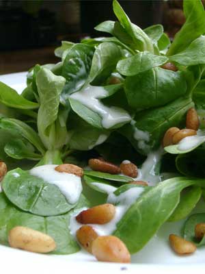 Verjus an frischem Feldsalat Verjus an frischem Feldsalat