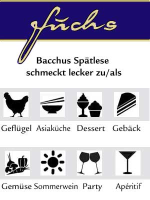Bacchus Spätlese lieblich, histamingeprüft