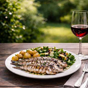 Sardinen, gegrillt Sardinen, gegrillt