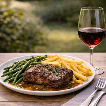 Wildschweinsteak, gegrillt