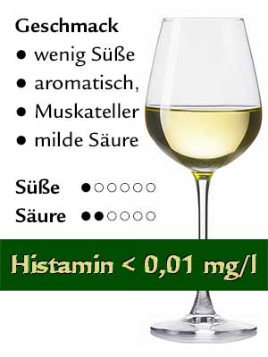 Goldmuskateller feinherb, histamingeprüft