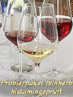Probierpaket “Histamingeprüfte feinherbe Weine” – Genuss-Empfehlung Probierpaket “Histamingeprüfte feinherbe Weine” – Genuss-Empfehlung