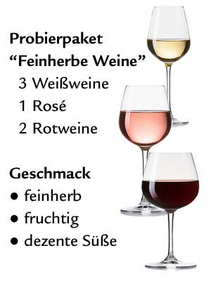Wein-Geschenk- und Probierpaket “Feinherbe Weine”