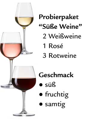 Wein-Geschenk- und Probierpaket “Liebliche + süße Weine”