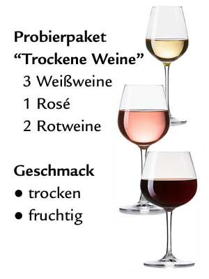 Wein-Geschenk- und Probierpaket “Trockene Weine”